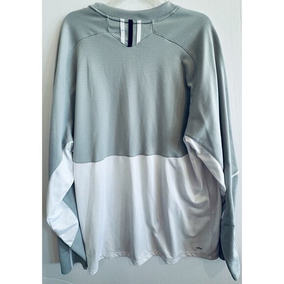 ADIDAS CLIMALITE GRAY/WHITE JOGGING SHIRT LONG SLEEVE XL - Picture 4 of 6